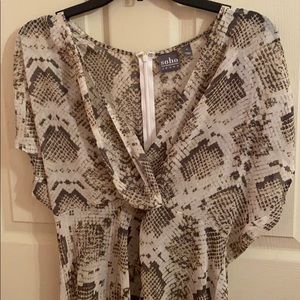 Snakeskin high-low blouson